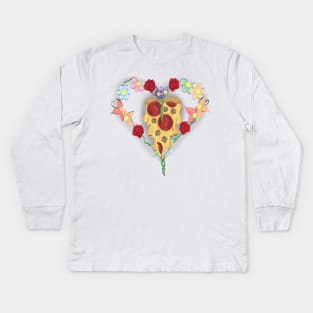 Pizza Has My Heart Kids Long Sleeve T-Shirt